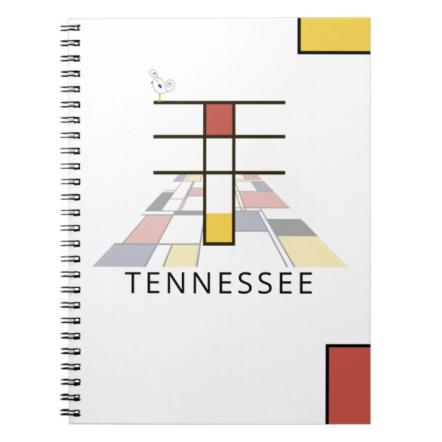 Cuaderno Monograma Único Estilo Neoplasticismo. Letra T (Frente)