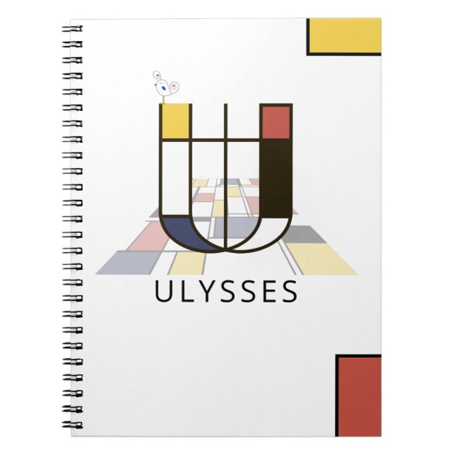 Cuaderno Monograma Único Estilo Neoplasticismo. Letra U (Frente)