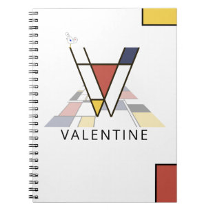 Cuaderno Monograma Único Estilo Neoplasticismo. Letra V
