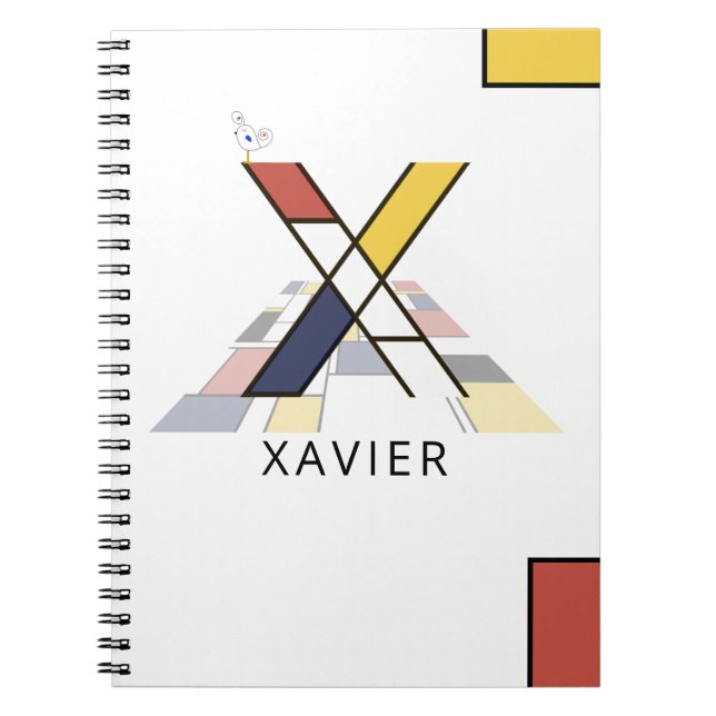 Cuaderno Monograma Único Estilo Neoplasticismo. Letra X (Frente)