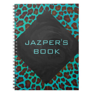 Cuaderno Monograma Verde Acuario y Leopardo Marrón