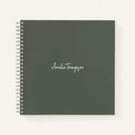 Cuaderno Monograma verde de la dama de honor de la novia mo