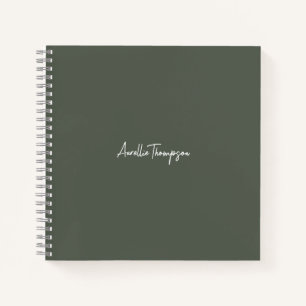 Cuaderno Monograma verde de la dama de honor de la novia mo