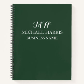 Cuaderno Monograma Verde Profesional Empresa Inicial