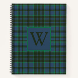 Cuaderno Monograma verde y azul preppy