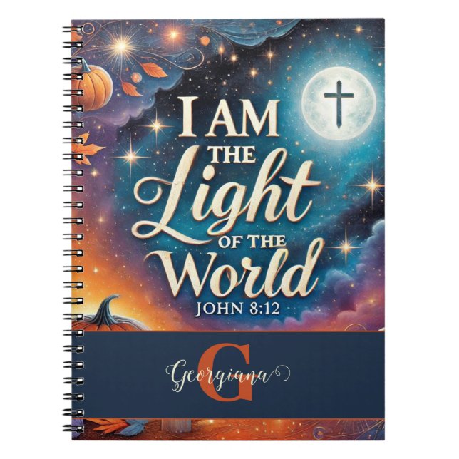 Cuaderno Monograma vibrante biblia cristiana de Halloween v (Frente)