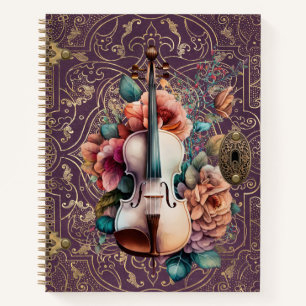 Cuaderno Monograma violeta morado encantado