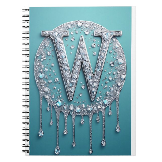 Cuaderno Monograma W con Diamantes (Frente)