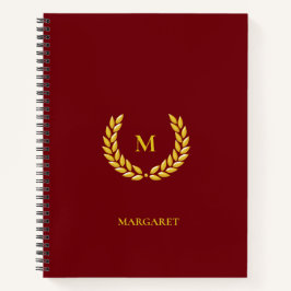 Cuaderno Monograma y laurel en Marrón