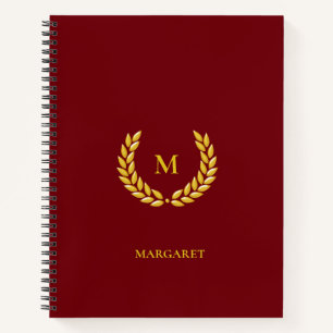 Cuaderno Monograma y laurel en Marrón