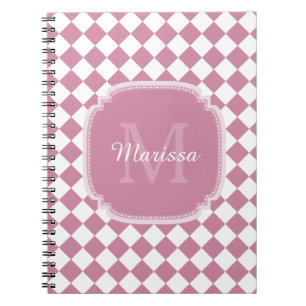 Cuaderno Monograma y nombre comprobados del Rosa de cachemi