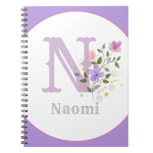 Cuaderno Monograma y nombre con flores