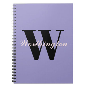 Cuaderno Monograma y nombre de niña morado