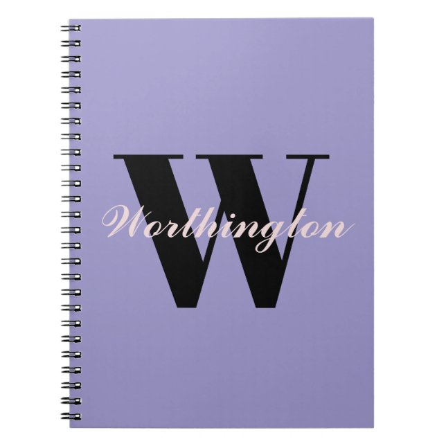 Cuaderno Monograma y nombre de niña morado  (Frente)