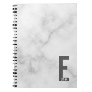 Cuaderno Monograma y nombre negrita personalizado moderno