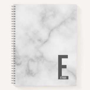 Cuaderno Monograma y nombre negrita personalizado moderno