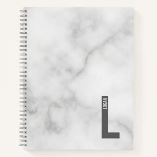 Cuaderno Monograma y nombre negrita personalizado moderno