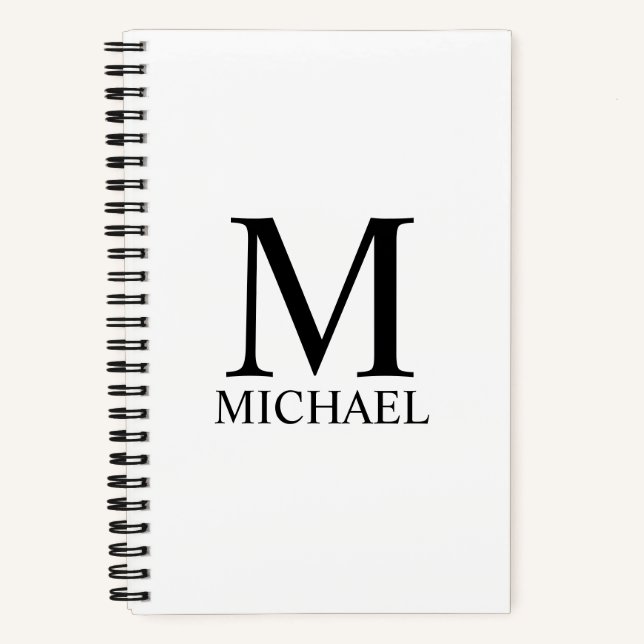 Cuaderno Monograma y nombre personalizados (Anverso)