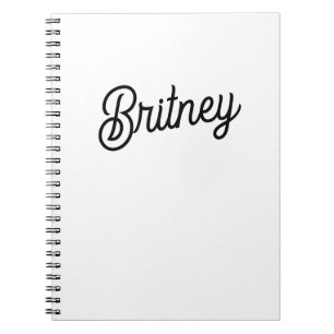 Cuaderno Monograma y nombre personalizados de blanco negro