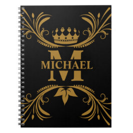 Cuaderno Monograma y nombre personalizados de la vendimia