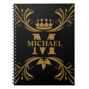 Cuaderno Monograma y nombre personalizados de la vendimia