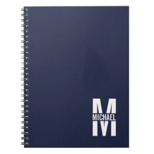 Cuaderno Monograma y nombre personalizados de negro
