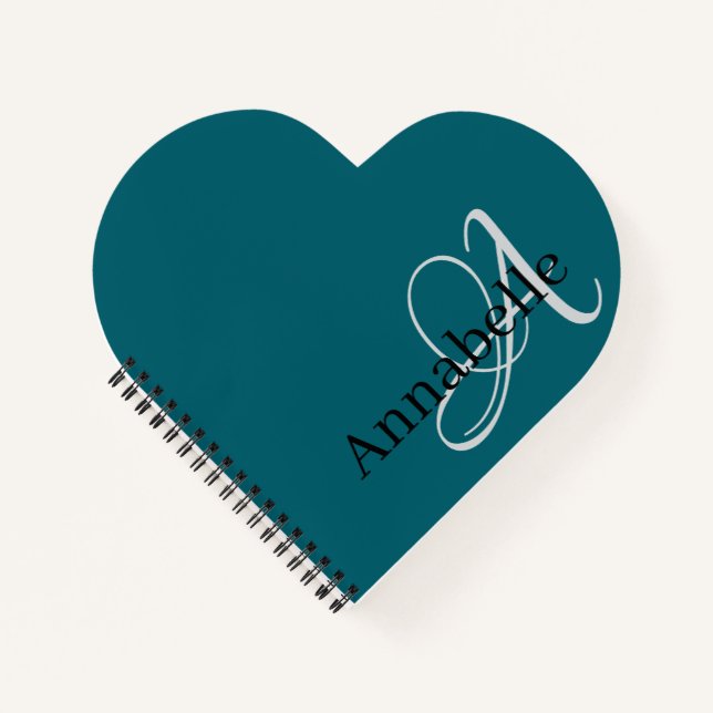Cuaderno Monograma y nombre simple y elegante (Anverso)