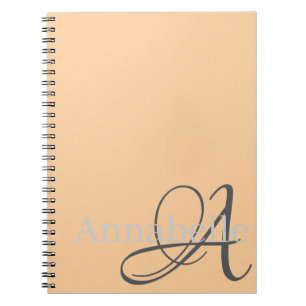 Cuaderno Monograma y nombre simple y elegante
