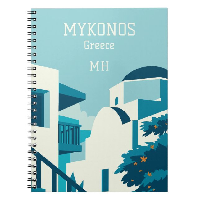 Cuaderno Monograma y texto personalizado Grecia (Frente)