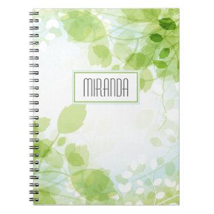 Cuaderno Monogramación de la acuarela de las hojas de prima
