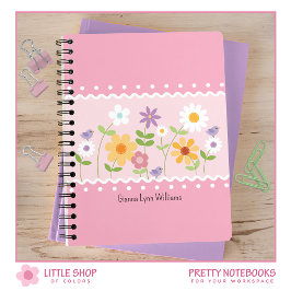Cuaderno Monogramado Botánico Floral Rosa