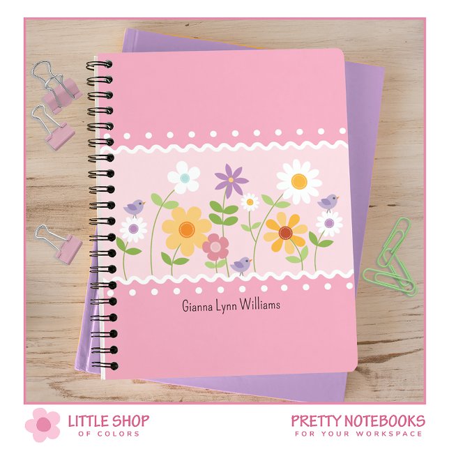 Cuaderno Monogramado Botánico Floral Rosa (Subido por el creador)