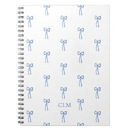 Cuaderno monogramado de Bow Blue