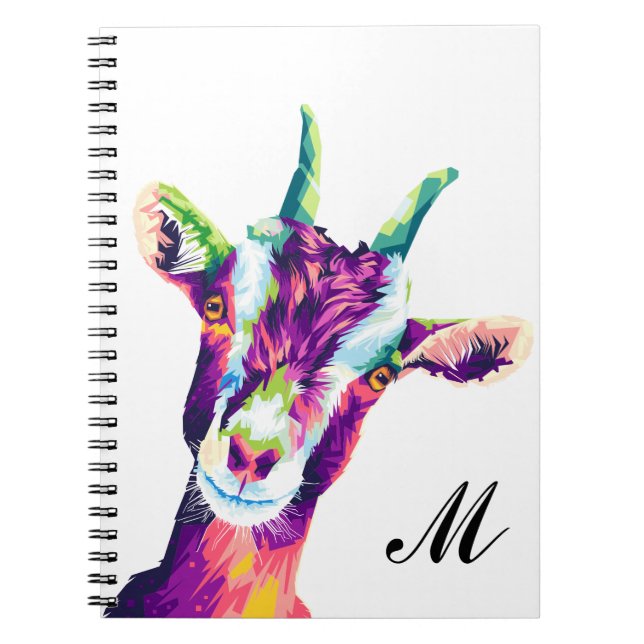 Cuaderno monogramado de gasa de arte pop colorido (Frente)