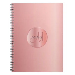 Cuaderno Monogramado de plantilla de Rosegold Elegant