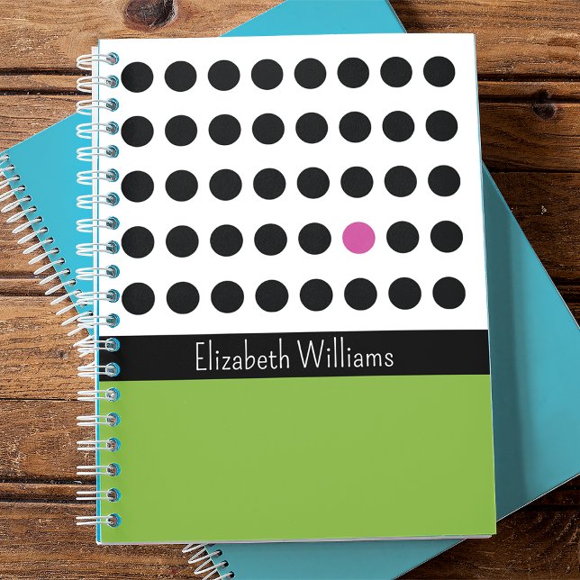 Cuaderno Monogramado de puntos de juego rosados negros (Subido por el creador)