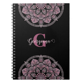 Cuaderno Monogramado Dusky Rosa Fronteras Florales Dot Mand