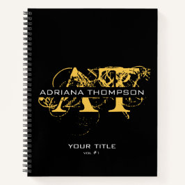 Cuaderno Monogramado en oro y negro con problemas modernos