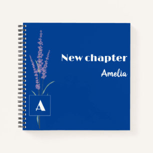 Cuaderno Monogramado Graceful Retirement nombre azul