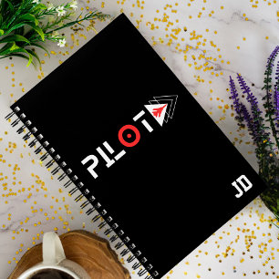 Cuaderno Monogramado, Minimalista, Personalizado, avión, pi