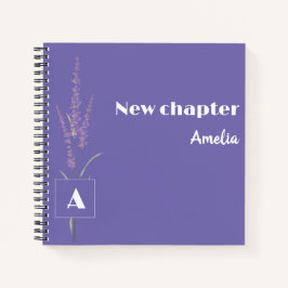 Cuaderno Monogramado Minimalista Retirement name lavender