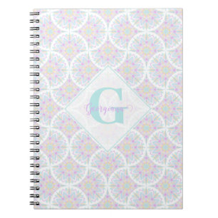 Cuaderno Monogramado Pastel Arcoiris Sundae Mandala Art Dec