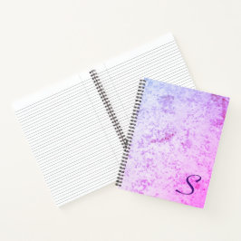 Cuaderno Monogramado rosa y morado mareado