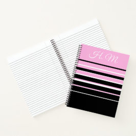 Cuaderno Monogramado rosa y negro