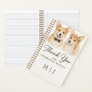Cuaderno Monogramas de agradecimiento de boda en acuarela d