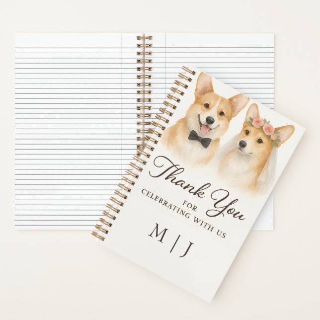 Cuaderno Monogramas de agradecimiento de boda en acuarela d (Interior)