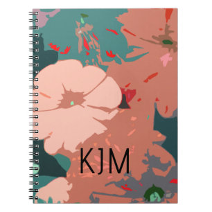 Cuaderno Monogramas de flores silvestres regalo de nombre p