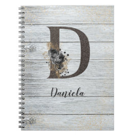 Cuaderno Monogramed Elegant Gótico moderno Rosa negro D