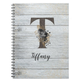Cuaderno Monogramed Elegant Gótico moderno Rosa negro T