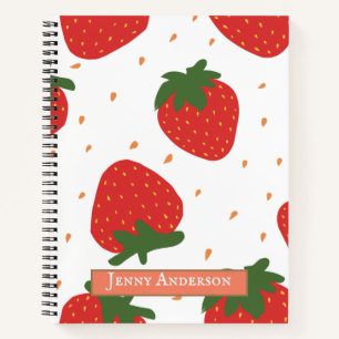 Cuaderno Monogramed lindo patrón fresas giratorias giratori